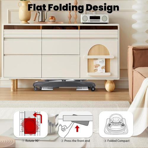 Baby Walker, 5-in-1 Baby Walkers for Boys and Girls 6-12 Months with Bouncer, Removable Footrest, Feeding Tray & Music, Foldable & Adjustable Activity Walker for 6-18 Months Toddler Infant