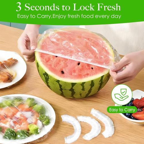 Bowl Covers Elastic - 100 Count - Reusable Plastic Bowl Covers - Covers 4-9 Inch Bowls/Plate, Flexible Food Cover, Multi-Purpose Kitchen Outdoor Must-Have