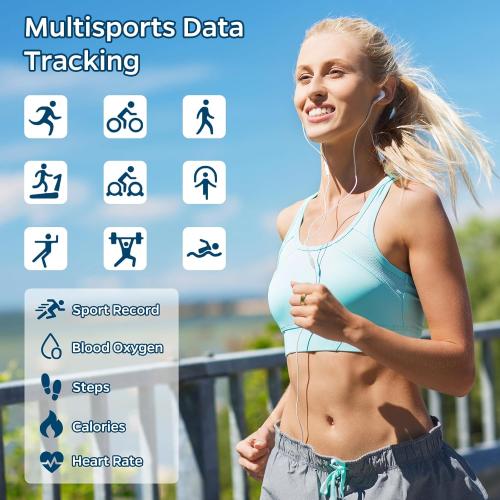 Smart Rings, Fitness Tracker Ring, Heart Rate, Blood Oxygen, Stress, Step Tracker, Sleep Monitoring, Air Gestures, No Subscription Fee, IP68 Waterproof for iPhone&Android (Gold, #11)