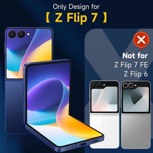 YWXTW EZ Alignment for Samsung Galaxy Z Flip 7 Screen Protector, [Strengthen Crease Test] 4Pcs Inner Soft EPU Film 2Pcs Front Display Tempered Glass 1 Set Camera lens Protector, Anti Scratch