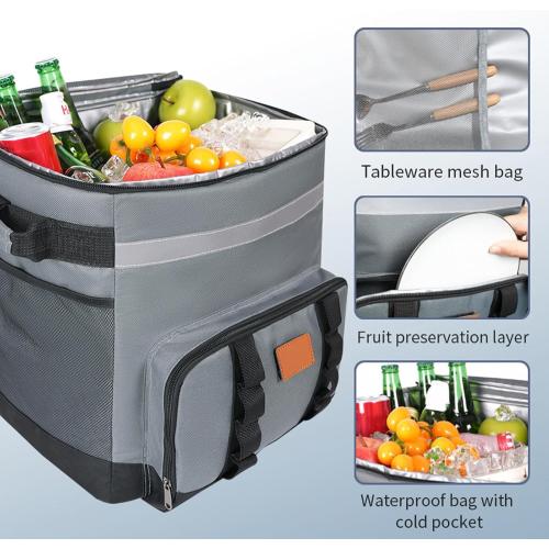 Wheeled Cooler, Advanced Insulation, High Density Material, Large Capacity C with Wheel for Camping, Hiking, Picnic 35L