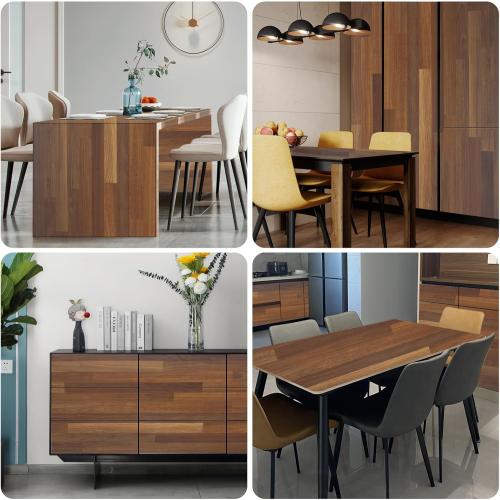 Fun Stick Wood Wallpaper Butcher Block Peel and Stick Contact Paper Self Adhesive Wall Paper Removable Vinyl Film for Countertop Table Cabinets 16x78.7