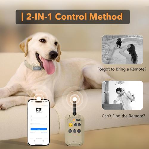 Dog Training Collar 2 Dogs with APP Control - 1/2 Mile Range E Collar for Dogs, Bluetooth-Enabled Waterproof Electric Collar for Large Dogs (15-140 lbs)