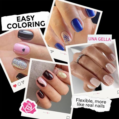 UNA GELLA Extra Short Square Nail Tips XS 216pcs Soft Gel Tips