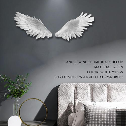 SUN RDPP Angel Wings Wall Decor, 3D Large White Angels Wings Wall Sculptures Art Decor, Angel Wings Statue Ornament for Wall Living Room Bedroom