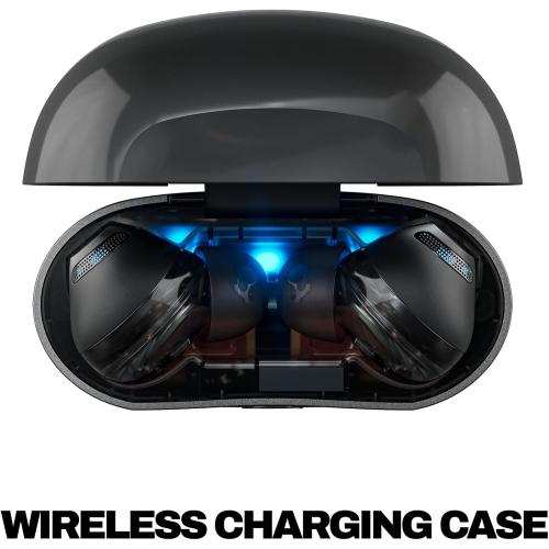 Skullcandy Rail ANC Wireless Earbuds, Bluetooth Headphones, Active Noise Cancelling, Up to 38 Hours Battery, Microphone for iPhone Android, Customizable via Skull-iQ App - True Black