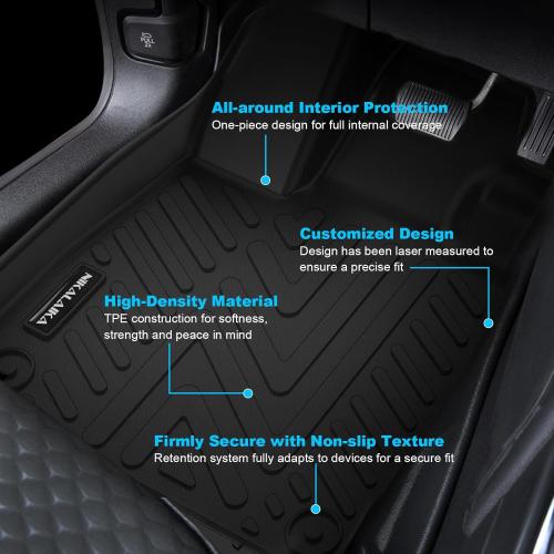 Floor Mats & Cargo Liner for 2023 2024 2025 2026 Honda Accord (Include Hybrid) All Weather Protection TPE Rubber Full Set Automotive Floor Liners for Accord Accessories, Odorless Anti-Slip, Black