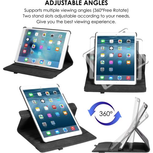 iPad 10.2 Inch Case - 360 Rotating Protective Cover with Sleep Function (Orange)