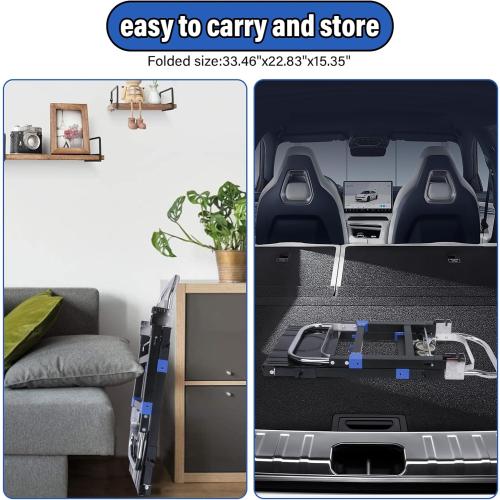 Upgraded 3 in 1 Folding Hand Truck, 600lbs Capacity, Heavy Duty Convertible Dolly with Retractable Handle and 4 Rubber Wheels, Collapsible Cart for Moving Home, Office, Warehouse (Blue)