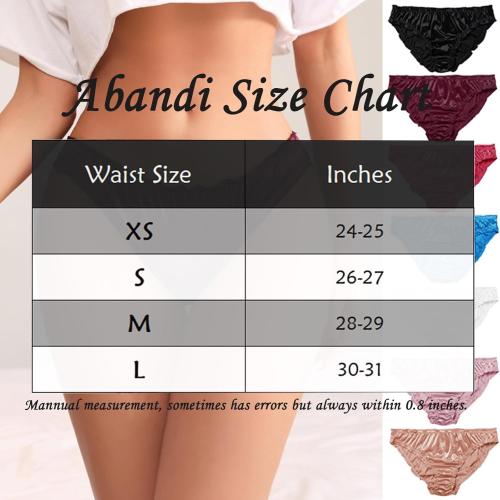 Size xs.  ..Satin Bikini Panties for Women, Frill Trim Ruched Cheeky Underwear, Low Rise Shiny Panties Silky Bikini Briefs