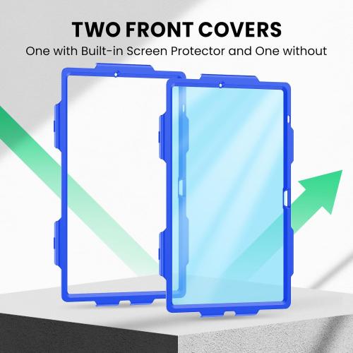 SEYMAC Case for Samsung Galaxy Tab S10 FE / S10 FE Plus 5G 13.1″ 2025, Heavy Duty Full-Body Shockproof Protective Case with Screen Protector, Stand, Hand/Shoulder Strap and Pen Holder, Dark Blue