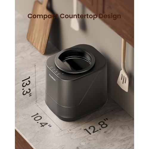 Electric Composter for Kitchen - 4L Smart Countertop Compost Bin Turn Kitchen Waste into Fertilizer Compost Maker, Odorless, Low Noise, Auto-Clean, 2025 New Home Food composting Machine, Black