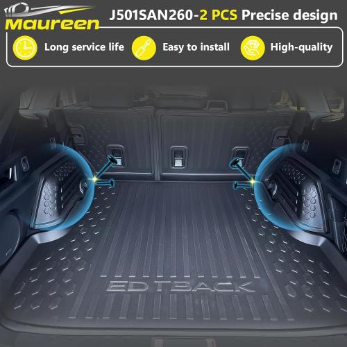 Color Black Cargo Side Protectors (2-Piece Set) - Exact Fit for Subaru Outback 2020 2021 2022 2023 2024 2025 Models - Heavy Duty Rubber Trunk Liner Replacement for OEM J501SAN260 - Interior Car Accessories