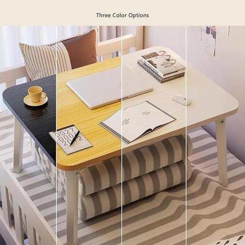 Folding Lap Desk for Bed, 23.6 Inch Portable Laptop Stand for Couch, Bed & Floor | Bed Tray Table for Eating, Writing, Reading | Foldable Sturdy Laptop Desk for Adults, Oak