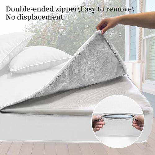 Outdoor Daybed Cushion Cover Twin,Daybed Mattress Bolster Pillow Fitted Sheet Cover,Twin Size Outdoor Daybed Cushion Covers (White, 75 * 39 * 6in)