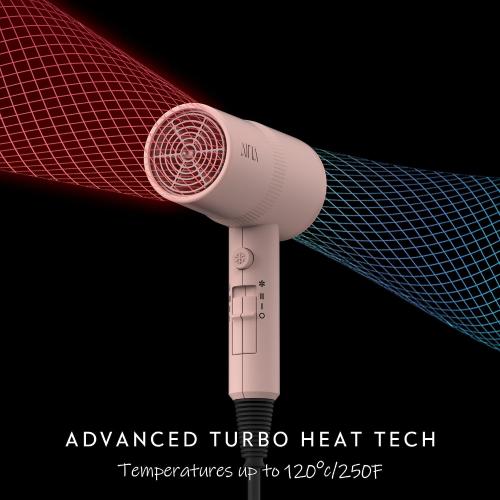 AINA Diffuser Hair Dryer Full-Featured Blow Dryer 110V/1600W(Babe Pink) | 3 Heat/2 Speed;Cold shut button;Lightweight;Compact Size;High Temp;Low Airflow;Same Results;Less Expense