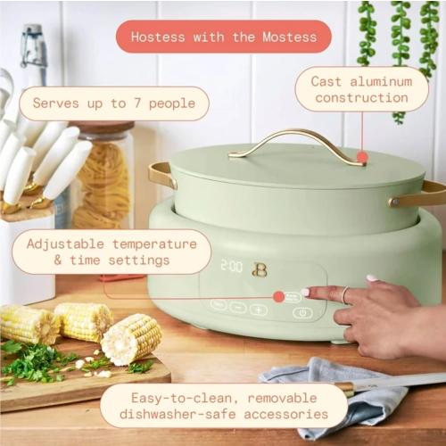 Drew Barrymore 10 in 1, 6 Qt Electric Multi-Cooker, Sage-Green