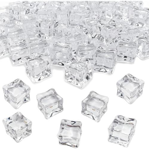 Fake Ice Cubes Acrylic, Clear, 17 mm, 100 PCS