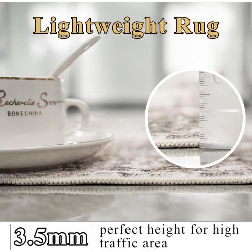 RUUGME Hallway Runner Rug 3x8 - runner Rug Stain Resistant for living room Non Slip Indoor Entryway Rubber Backing Carpet Bedroom Kitchen Distressed Floor Decor Mat Machine washable 3x8 Brown