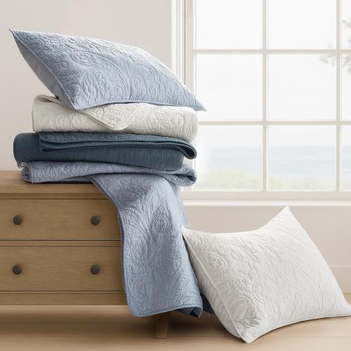 EVERGRACE 100% Cotton Paisley Quilt Set, Oversized King 3 Piece Set – Prewashed Lightweight Bedspread with 2 Shams, Soft & Breathable Matelasse Coverlet for All-Season Comfort, Bright White