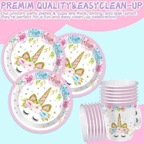 Unicorn Birthday Party Supplies - Best Value Unicorn Birthday Decorations Set with Unicorn Plates, Cups, Napkins, and Cutlery for Unicorn Party Themes, Perfect Unicorn Decorations for Girls