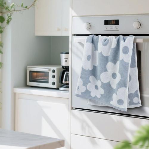 Jacquotha Floral Hand Towels for Bathroom - 2 Pack Cotton Face Towels 13 x 28, Soft Decorative with Cute Daisy Prints for Guest Room, Kitchen Decor, Dusty Blue