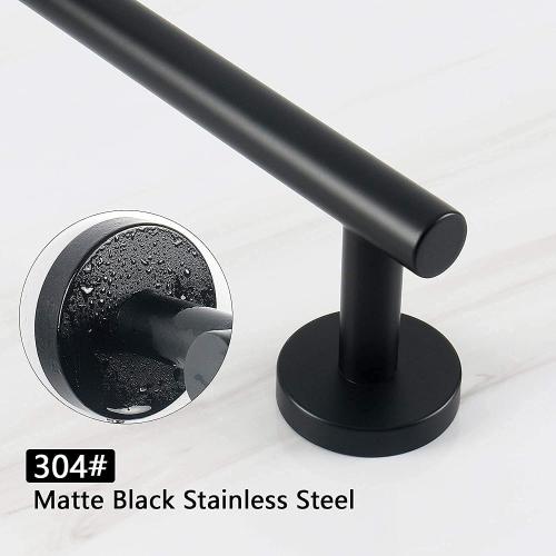 Cilee 2 Pieces Matte Black Bathroom Towel Bar, 24 Inch Towel Holder | Double Towel Racks, Bathroom Towel Holder, Towel Hanger for Bathroom Stainless Steel Wall Mount