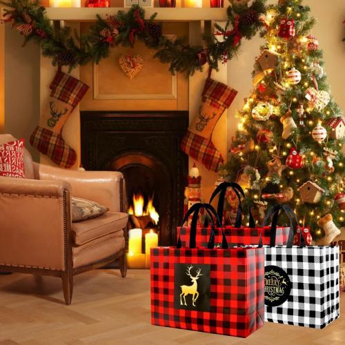 8PCS Extra Large Christmas Bags Reusable Holiday Gift Bags with Handles for Xmas Party Supplies
