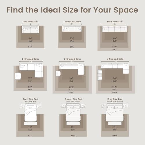 zesthome 12x15 Area Rugs, Large Washable Rug, Ultra-Thin Stain Resistant Rugs for Living Room, Bedroom, Non-Slip Backing Home Decor Area Rug (Blue/Beige,12'x15')