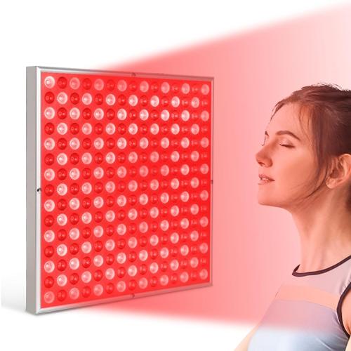 Red Light Therapy Lamp, LED Panel Deep 660nm and Near Infrared 850nm Light Combo, Red Light Therapy Device for Body and Face, Skin Beauty, Pain Relief of Muscles and Joints, Silver(Square)