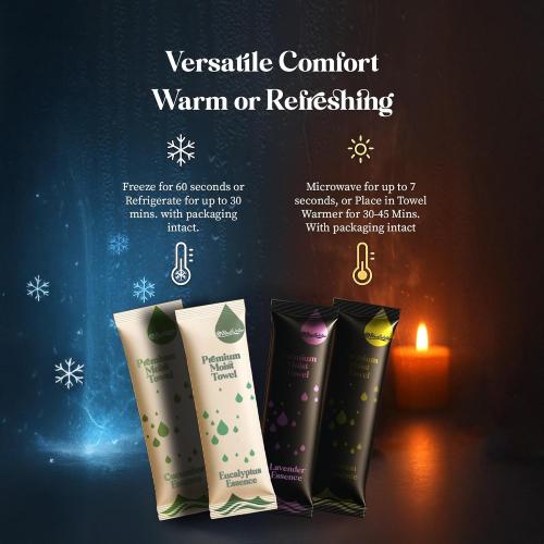 BlueWater Individually-Wrapped Moist Scented Towels - Single-Use Premium Body Wipes 5pk