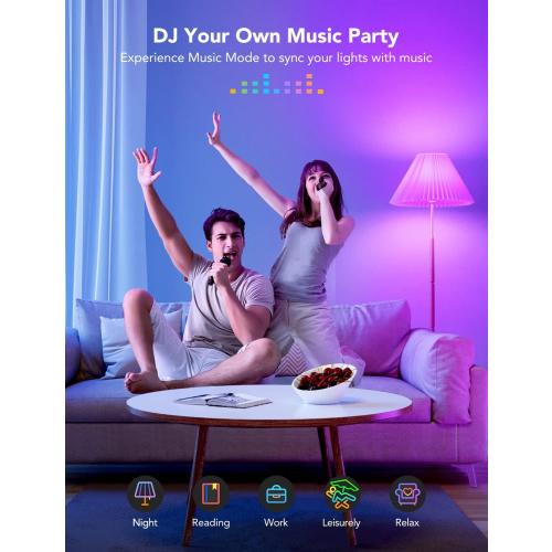 Govee LED Smart Light Bulbs, 1000LM RGBWW A19 75W E26 Base 4 Pack | Color Changing Light Bulb, Work with Matter Alexa and Google Assistant, Smart Bulbs for Bedroom, Living Room