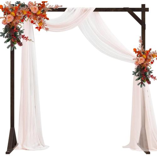 Fomcet 7.2FT Wooden Wedding Arch Stand Square Wood Arch Wedding Arbor for Ceremony Party Proposal Scene Garden Beach Forest Rustic Boho Decorations
