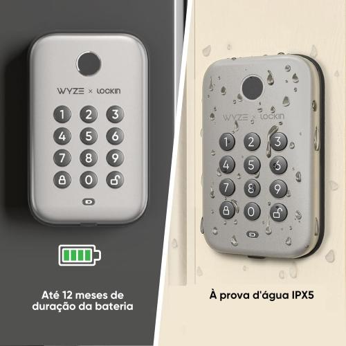 Wyze Auto-Lock Bolt, Fingerprint Unlock with Keypad, Electronic Entry Door Smart Deadbolt Lock, IPX5 Weatherproof, Easy Installation, Satin Nicke