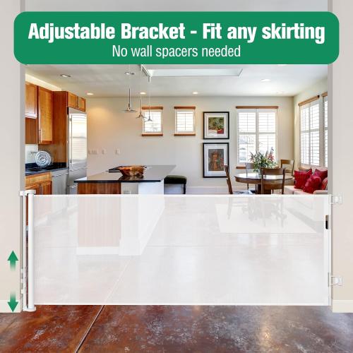 Mom's Choice Awards Winner - 110 Inch Extra Wide Baby Gate for Large Openings Retractable Baby Gates Indoor Outdoor Extra Long Dog Gate for Doorway Stair Gates for Kids or Pets Extra Large Dog Gate