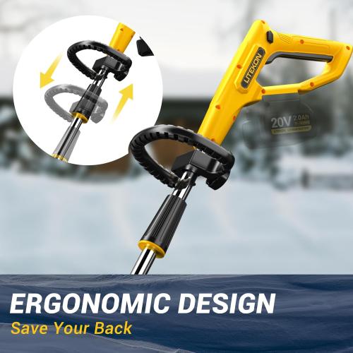 Litekon Cordless Snow Shovel, 40V | 13-Inch | 4.0-Ah High Power Brushless Snow Blower, Battery-Powered Snow Blower for Patio, Deck, Driveway (2 * 40V Battery & Quick Charger Included)
