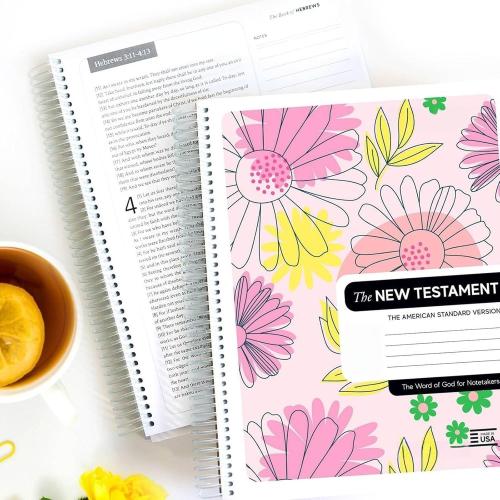 The Bible in a Year, 52-Week Bible Study Guide & Reading Plan, Christian Gifts for Adults & Teens, A5 Devotional Notebook(A)