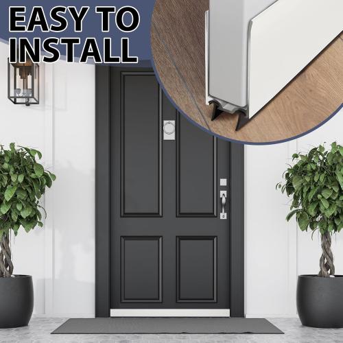 1 Pack 1 x 35.5 Storm Door Sweep Replacement Bottom Sweep Aluminum Expander for Security Storm Door Weatherstripping(White)