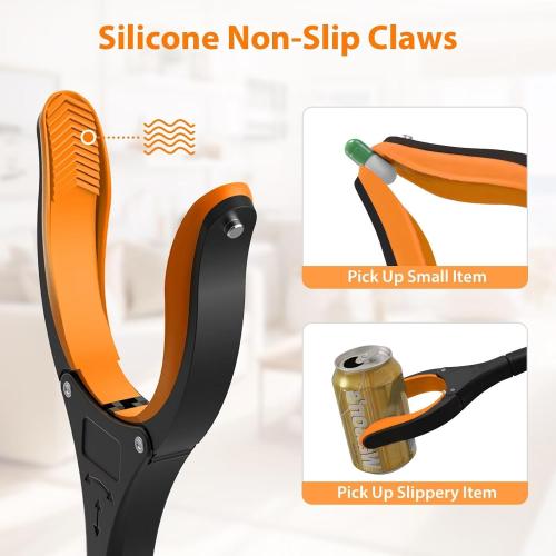 32 Grabber Reacher Tool, 2-Pack Foldable Reacher Grabber Pickup Tool with 360° Rotating Jaw & Magnet, Trash Picker Upper Grabber, Lightweight Grabbers for Seniors Heavy Duty