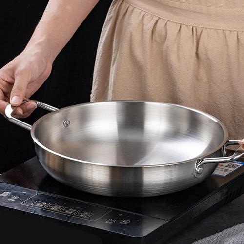 Korean Ramen Pot, Stainless Steel Ramen Cooking Pot with Double Handles Korean Ramen Noodle Pot for Soup Noodle Pasta, Compatible with Gas & Induction Cooktops (26cm)