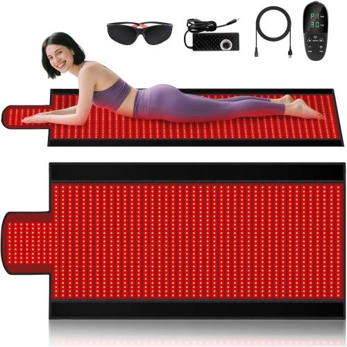 Full Body Red Light Therapy Mat, Eligible Red Light Therapy Blanket, 1370pcs 2in1 LEDs(660nm& 850nm), Premium Leather, Adjustable Timer & Intensity