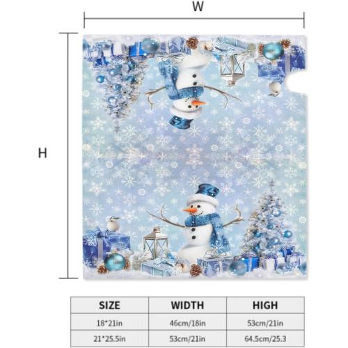Winter Snowman Mailbox Cover Magnetic 21x18 Standard Size Blue Christmas Tree Balls Xmas Snowflakes Mailbox Wrap Post Cover Decor for Yard Garden Home Outdoor Holiday New Year