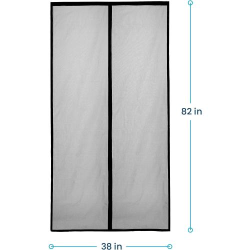 Magnetic Screen Door - Bugs Out, Breeze in - 9min Install Auto-Sealing Heavy Duty Double Stitched Mesh,  Magnets, Hands Free Sliding & Patio Doors Net, Pet & Kid Friendly,