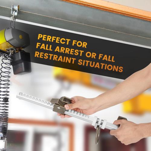 Aluminum Sliding Beam Anchor, Adjustable To Fit I or H Fall Protection Beam Anchor with Flange Widths Ranging From 3.5 to 14”,Meets or Exceeds ANSI & OSHA