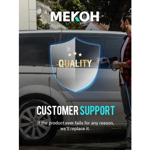 MEKOH 14” Electric Pressure Washer Surface Cleaner Attachment, 2500 PSI Universal Power Washer Accessories for Driveway Sidewalk Deck Patio Concrete Cleaning, 1/4 Quick-Connect, Dual Rotary Nozzles