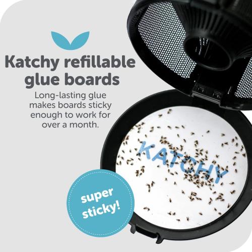 Katchy Original and Midnight Glue Board Refills (4 Pack) – Catcher & Killer for Mosquito, Gnat, Moth & Fruit Fly – Indoor Flying Insect Trap Glue Board Refills – Non-Zapper Traps for Buzz-Free Home