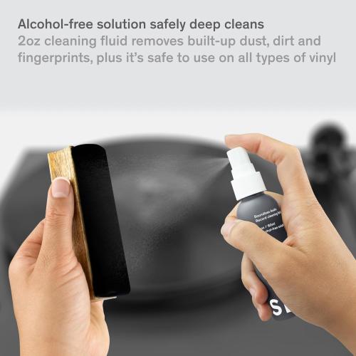 Vinyl Record Cleaning Kit - 5-in-1 Vinyl Cleaning Kit Includes Velvet Record Brush, Stylus Cleaner, Cleaner Solution, Nylon Brush & Storage Bag