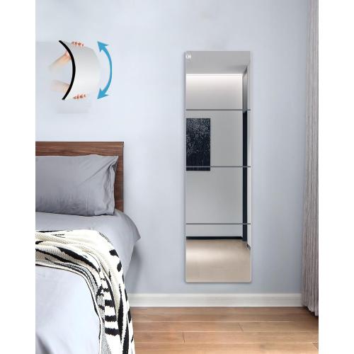 Wall Mirrors for Bedroom Door,Unbreakable Full Length Wall Mirrors Tiles,shatterproof Mirror for Kids 4 Pack 10 x10,Workout for Home Gym Body,Closet Mirror Wall Home Gym