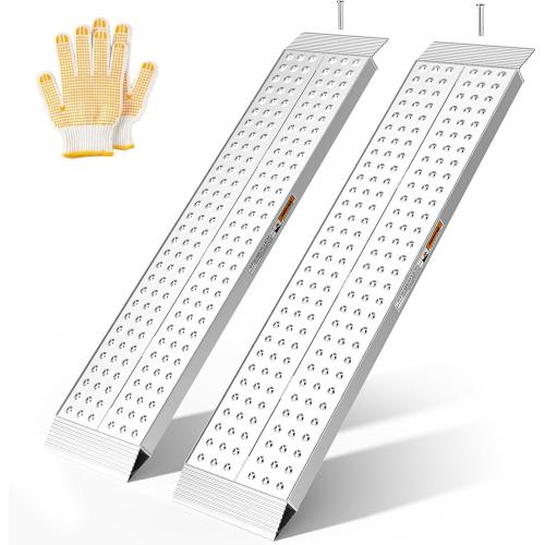 Aluminum Shed Ramp 55 L x 11 W Loading Ramps 3000 Lbs Capacity Lightweight Portable Ramp Anti-Slip Waterproof for ATV Lawn Mower Golf Cart Dirt Bike Motorcycle Garden Tractor 2Pcs