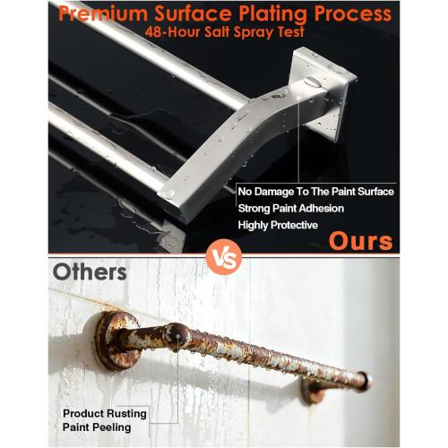 Alise Double Bath Towel Bars Towel Racks for Bathroom,Wall Mount Towel Holder Heavy Duty SUS304 Stainless Steel Towel Hanger Towel Rail,Brushed Nickel